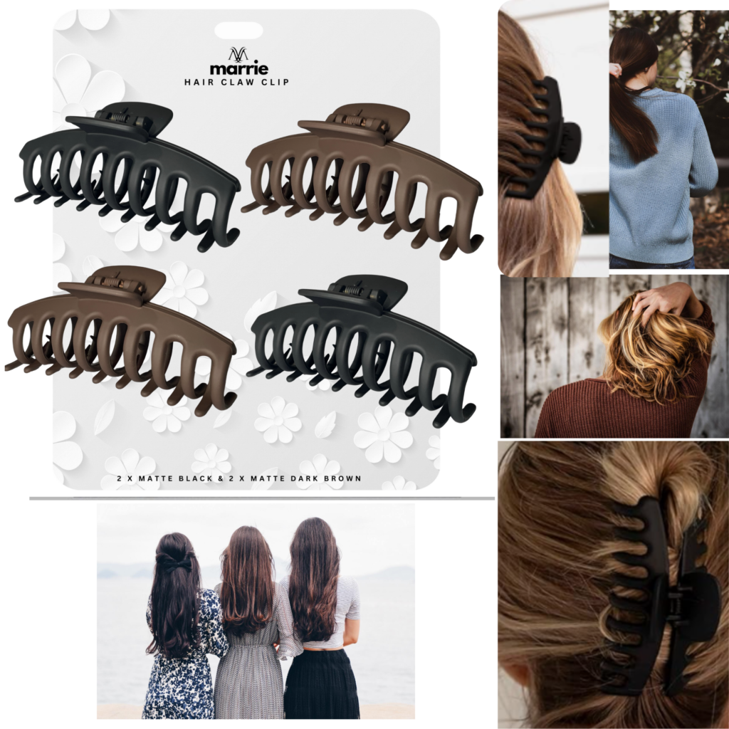 Marrie Large Hair Claw Clip – Hair Clips for women Big Claw Clips for Thick Hair Claw Clips Strong Hold All Day Hair Styling Accessories
