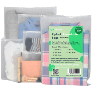 Frosted White Reusable Zip Lock Bags (Pack of 20 – Mixed Sizes)