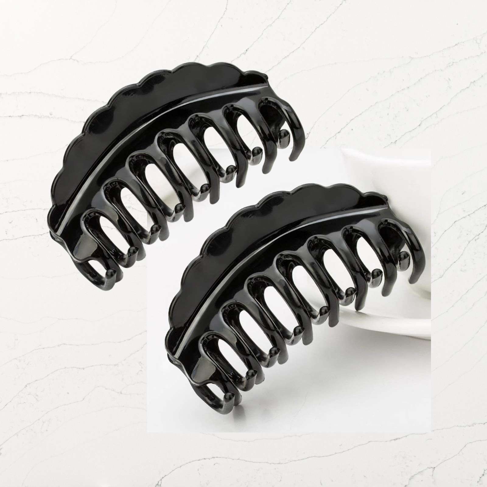 Black hair claw clips