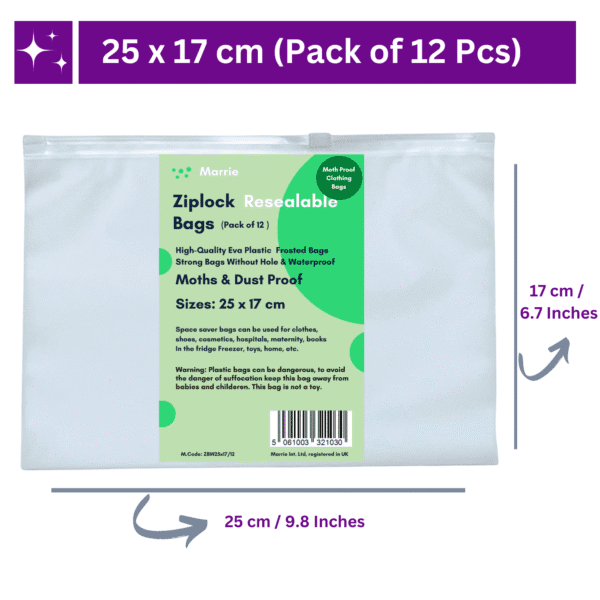 Frosted White Reusable Zip Lock Bags