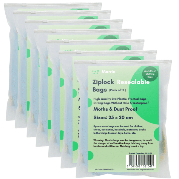 Frosted White Reusable Zip Lock Bags
