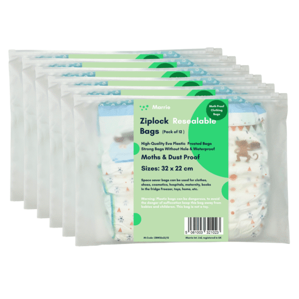Frosted White Reusable Zip Lock Bags