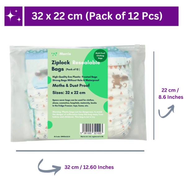 ZB 32 x 22 - white zip bags (12 pack) P2