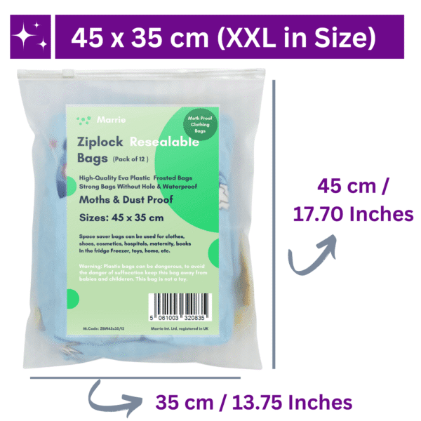 Frosted White Reusable Zip Lock XL Bags