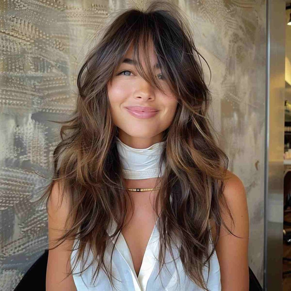 Feathered Layers with Curtain Bangs