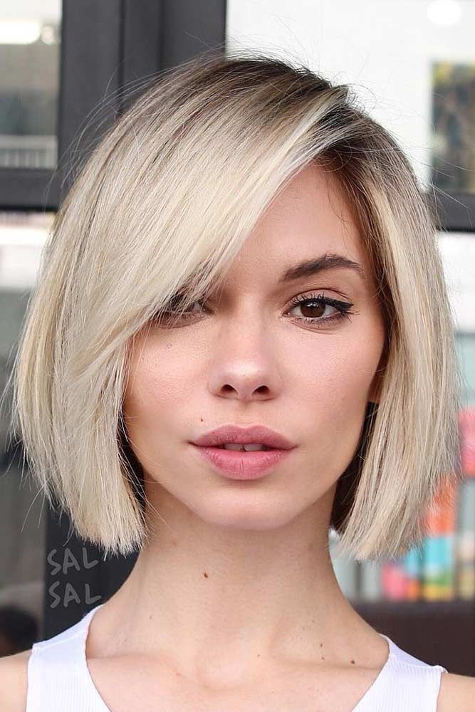 Medium-Length Bob with Side Part