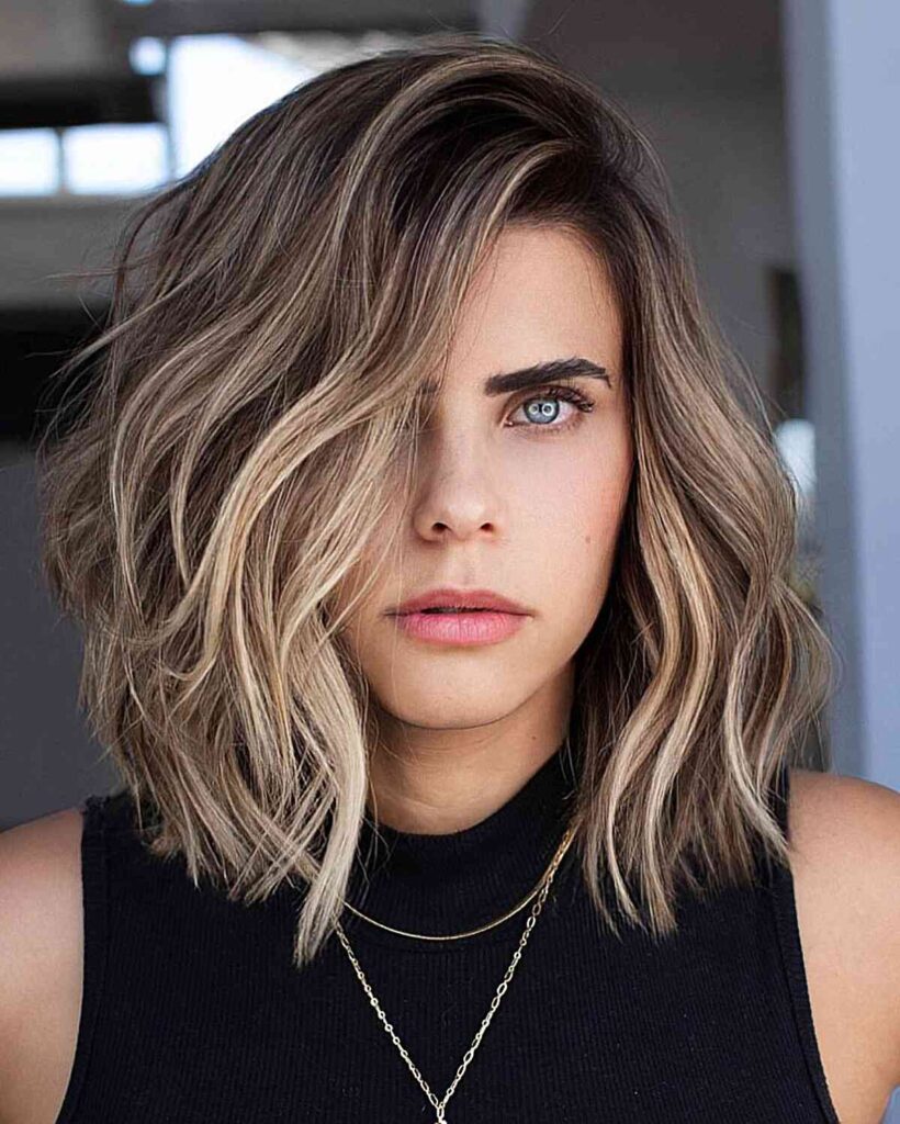 Sleek Medium Cut with Deep Side Part
