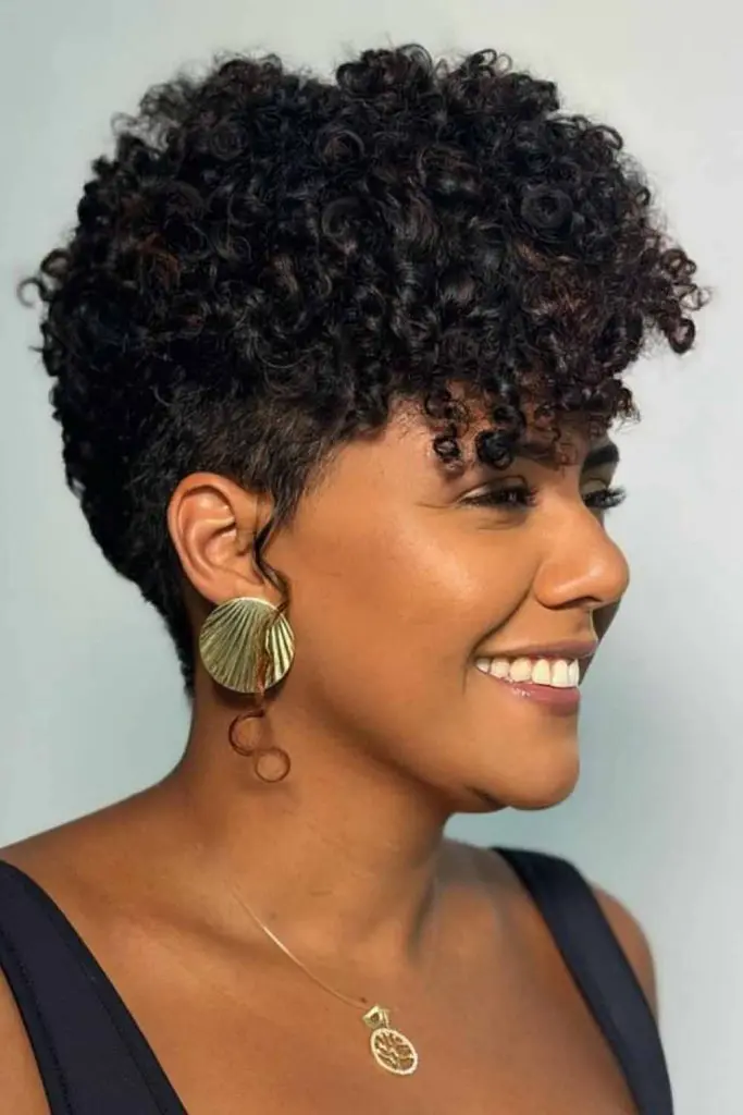High-Top Pixie with Voluminous Curls