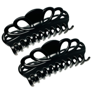 Marrie extra large black hair claw clips for thick hair pack of 2